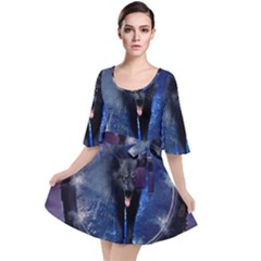 Awesome Wolf In The Gate Velour Kimono Dress by FantasyWorld7