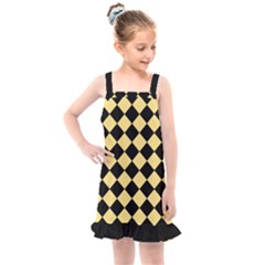 Block Fiesta Black And Mellow Yellow Kids  Overall Dress by FashionBoulevard