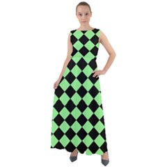 Block Fiesta Black And Mint Green Chiffon Mesh Boho Maxi Dress by FashionBoulevard