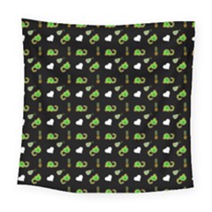 Green Elephant Pattern Square Tapestry (large)