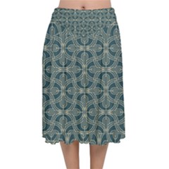Pattern1 Velvet Flared Midi Skirt by Sobalvarro