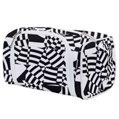 Black And White Crazy Pattern Toiletries Pouch by Sobalvarro