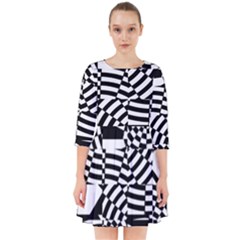 Black And White Crazy Pattern Smock Dress by Sobalvarro