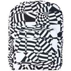 Black And White Crazy Pattern Full Print Backpack by Sobalvarro