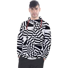 Black And White Crazy Pattern Men s Pullover Hoodie by Sobalvarro