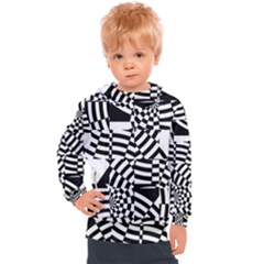 Black And White Crazy Pattern Kids  Hooded Pullover by Sobalvarro