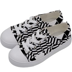 Black And White Crazy Pattern Kids  Low Top Canvas Sneakers by Sobalvarro