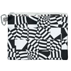 Black And White Crazy Pattern Canvas Cosmetic Bag (xxl) by Sobalvarro