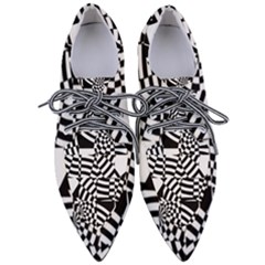 Black And White Crazy Pattern Women s Pointed Oxford Shoes by Sobalvarro