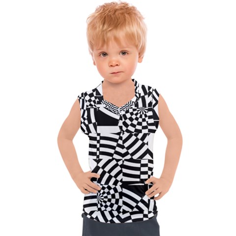 Black And White Crazy Pattern Kids  Sport Tank Top by Sobalvarro