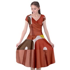 Sophie Taeuber Arp, Composition À Motifs D arceaux Ou Composition Horizontale Verticale Cap Sleeve Wrap Front Dress by Sobalvarro
