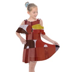 Sophie Taeuber Arp, Composition À Motifs D arceaux Ou Composition Horizontale Verticale Kids  Shoulder Cutout Chiffon Dress by Sobalvarro