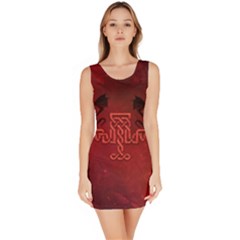 Decorative Celtic Knot With Dragon Bodycon Dress by FantasyWorld7