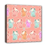 Cute Kawaii Kittens Seamless Pattern Mini Canvas 8  x 8  (Stretched)