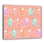 Cute Kawaii Kittens Seamless Pattern Canvas 24  x 20  (Stretched)