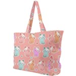 Cute Kawaii Kittens Seamless Pattern Simple Shoulder Bag