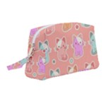 Cute Kawaii Kittens Seamless Pattern Wristlet Pouch Bag (Medium)