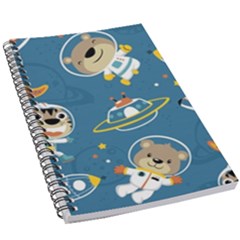 Seamless Pattern Funny Astronaut Outer Space Transportation 5 5  X 8 5  Notebook by Vaneshart