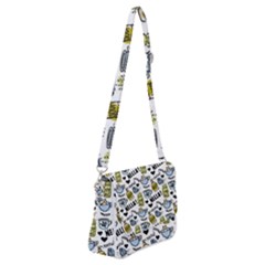 Everyday Things Pattern Shoulder Bag With Back Zipper by Vaneshart