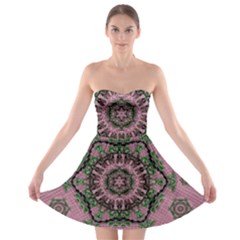Sakura Wreath And Cherry Blossoms In Harmony Strapless Bra Top Dress by pepitasart