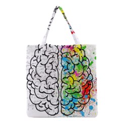Brain Mind Psychology Idea Drawing Grocery Tote Bag by Wegoenart