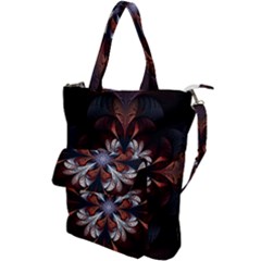 Fractal Flower Fantasy Floral Shoulder Tote Bag by Wegoenart