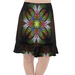 Fractal Flower Fantasy Pattern Fishtail Chiffon Skirt by Wegoenart