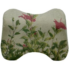 Botanical Vintage Style Motif Artwork 2 Head Support Cushion by dflcprintsclothing