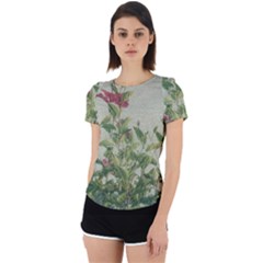 Botanical Vintage Style Motif Artwork 2 Back Cut Out Sport Tee by dflcprintsclothing