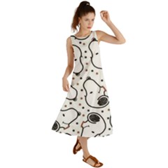 Dog Pattern Summer Maxi Dress by Wegoenart