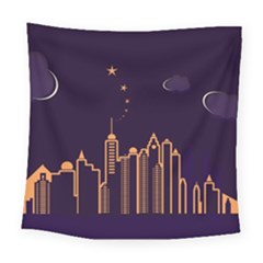 Skyscraper Town Urban Towers Square Tapestry (large)