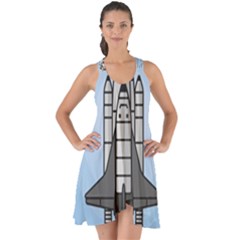 Rocket Shuttle Spaceship Science Show Some Back Chiffon Dress by Wegoenart