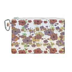 Multicolored Floral Collage Print Canvas Cosmetic Bag (large) by dflcprintsclothing