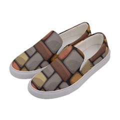 Colorful Brick Wall Texture Women s Canvas Slip Ons