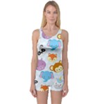 Animal Faces Collection One Piece Boyleg Swimsuit