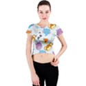 Animal Faces Collection Crew Neck Crop Top View1