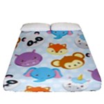 Animal Faces Collection Fitted Sheet (Queen Size)