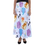 Animal Faces Collection Flared Maxi Skirt