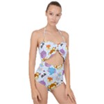 Animal Faces Collection Scallop Top Cut Out Swimsuit