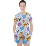 Animal Faces Collection Women s Tee and Shorts Set