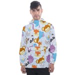 Animal Faces Collection Men s Front Pocket Pullover Windbreaker