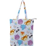 Animal Faces Collection Double Zip Up Tote Bag