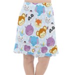 Animal Faces Collection Fishtail Chiffon Skirt