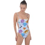 Animal Faces Collection Tie Strap One Piece Swimsuit