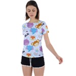 Animal Faces Collection Back Circle Cutout Sports Tee