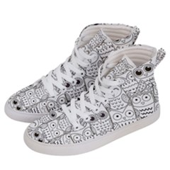 Circle Shape Pattern With Cute Owls Coloring Book Men s Hi-top Skate Sneakers by Nexatart