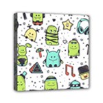 Seamless Pattern With Funny Monsters Cartoon Hand Drawn Characters Colorful Unusual Creatures Mini Canvas 6  x 6  (Stretched)