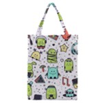 Seamless Pattern With Funny Monsters Cartoon Hand Drawn Characters Colorful Unusual Creatures Classic Tote Bag