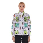 Seamless Pattern With Funny Monsters Cartoon Hand Drawn Characters Colorful Unusual Creatures Winter Jacket