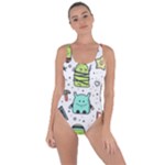 Seamless Pattern With Funny Monsters Cartoon Hand Drawn Characters Colorful Unusual Creatures Bring Sexy Back Swimsuit